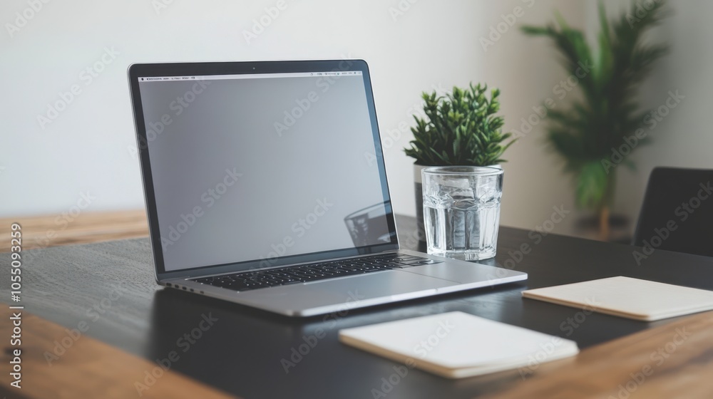 The Laptop on Modern Desk The Laptop on Modern Desk