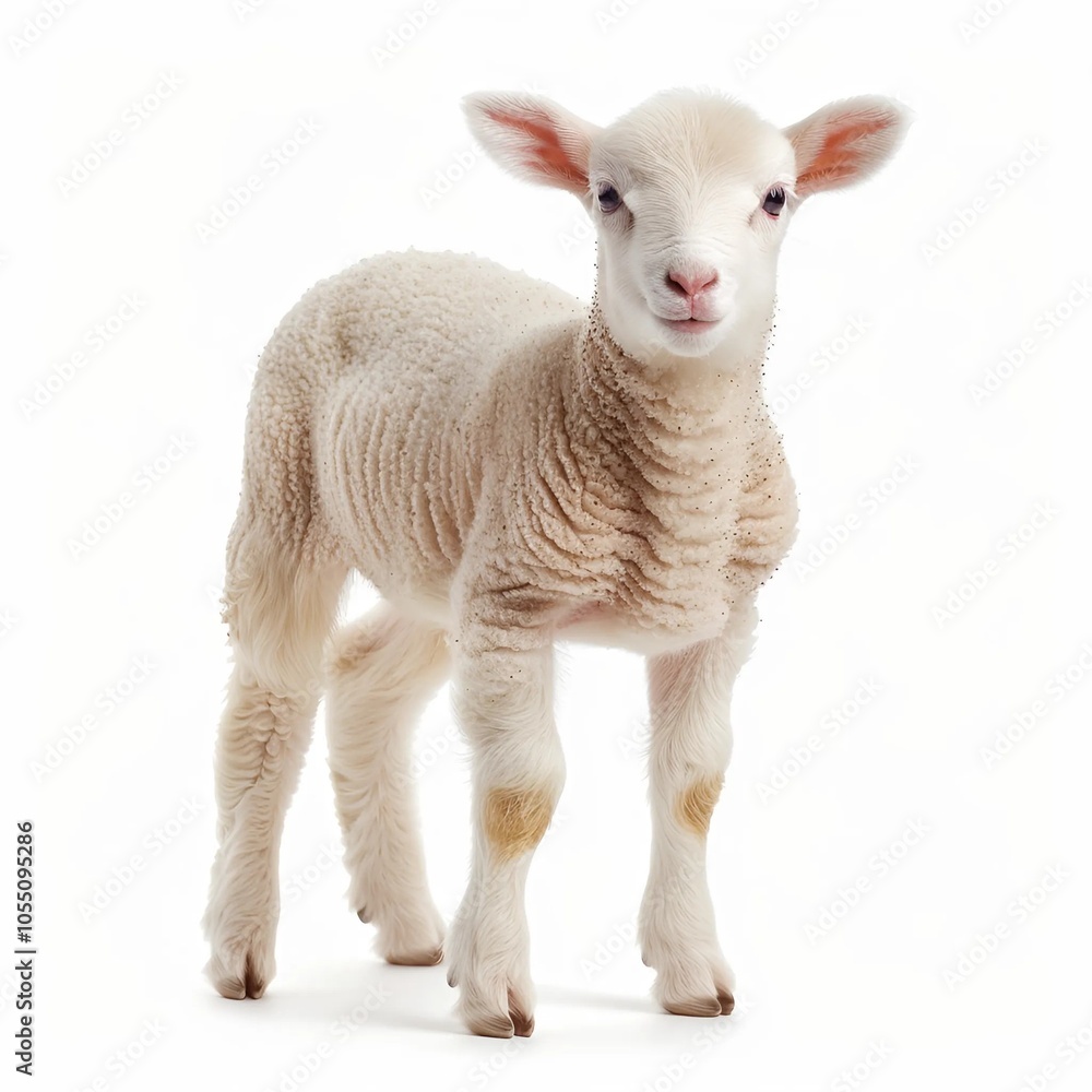 sheep and lamb with waves with White Background. sheep and lamb with waves with White Background.