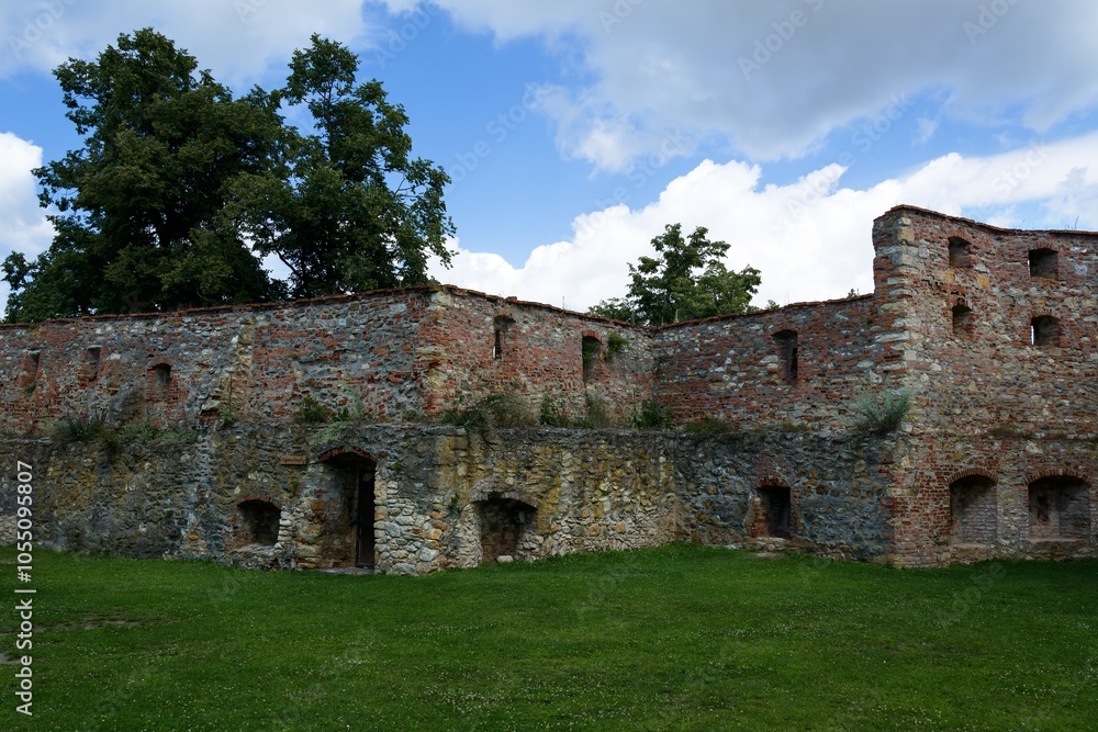 The castle walls of the castle ruins from the inside. Boskovice. Czechia. The castle walls of the castle ruins from the inside. Boskovice. Czechia.
