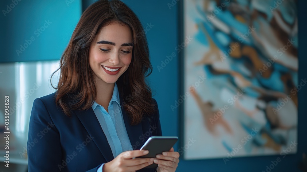 The Attractive Businesswoman with Smartphone The Attractive Businesswoman with Smartphone