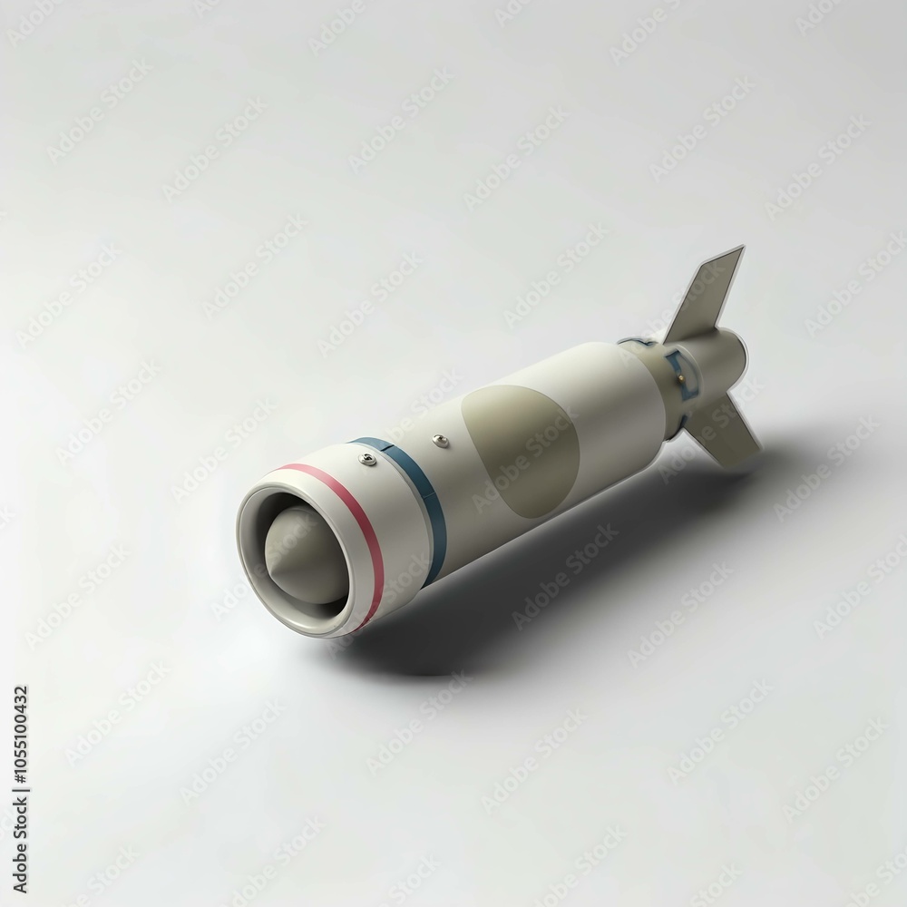 Fototapeta premium A missile with a warhead isolate
