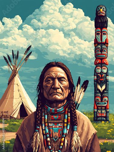 a cool indinana in video game style