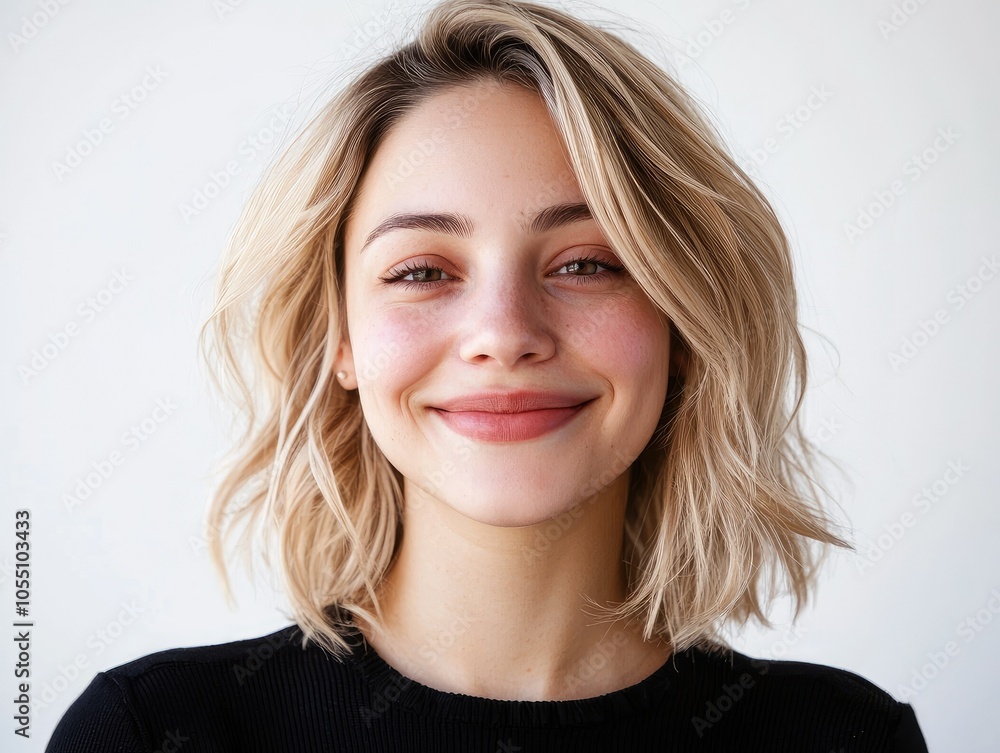 Smiling Woman with Blonde Hair and Light Skin Smiling Woman with Blonde Hair and Light Skin