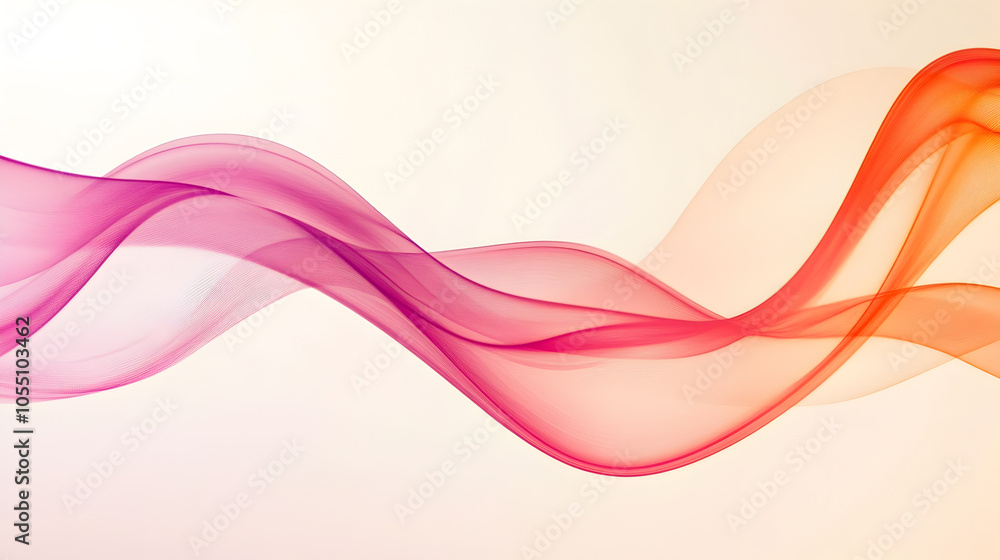Abstract wavy lines in pink and orange shades on a white background. Abstract wavy lines in pink and orange shades on a white background.