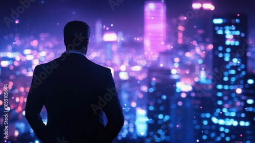 The Businessman Overlooking City