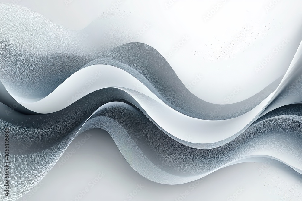 Abstract white and gray wave design with subtle texture. Abstract white and gray wave design with subtle texture.