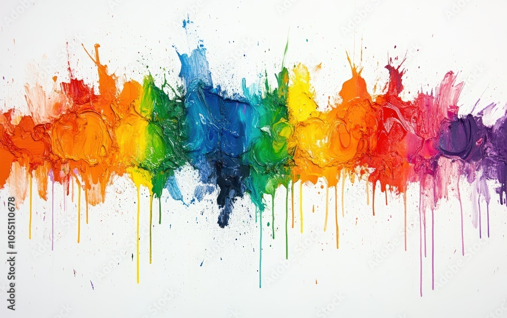 Fototapeta premium explosion of pride rainbow paint isolate on white background 