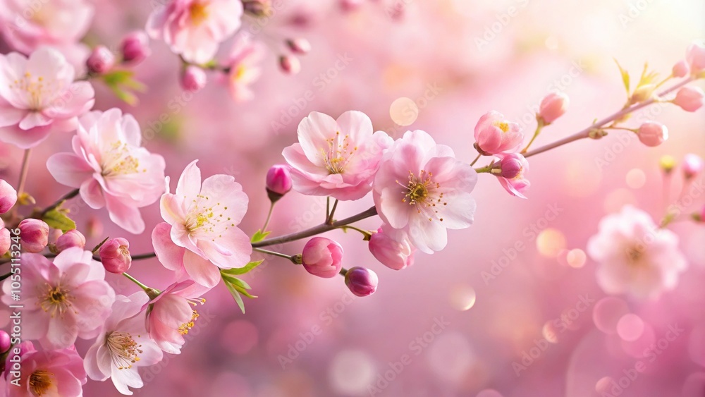 Naklejka premium delicate petals unfurl from a cluster of vibrant pink flowers, releasing sweet fragrance into the air, beauty, floral