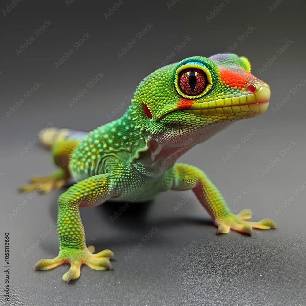 Fototapeta premium chameleon on a black background