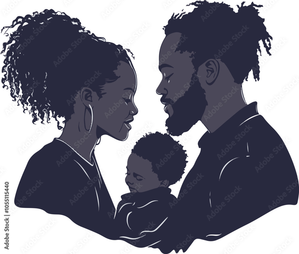 silhouette of a parents and child silhouette of a parents and child
