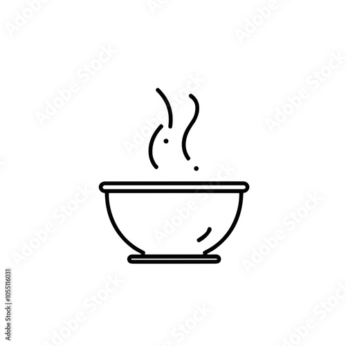 Wallpaper Mural Steaming Soup Bowl Icon, Black and White, Comfort Food Design Torontodigital.ca