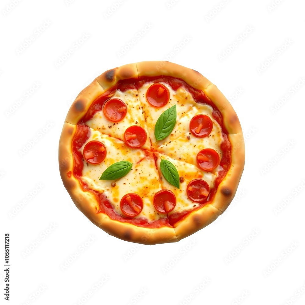 Cheesy Italian pizza isolated Cheesy Italian pizza isolated