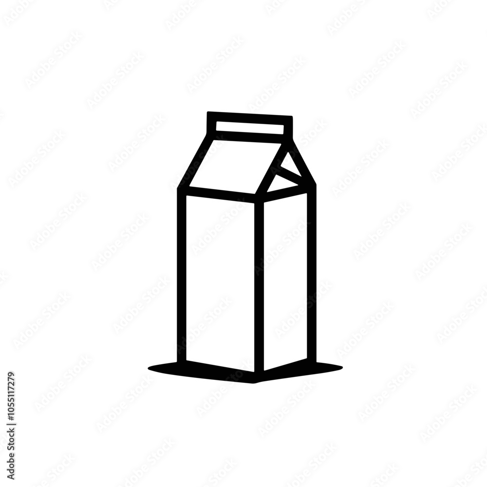 Simplistic Black Outline Vector of Milk Carton Simplistic Black Outline Vector of Milk Carton