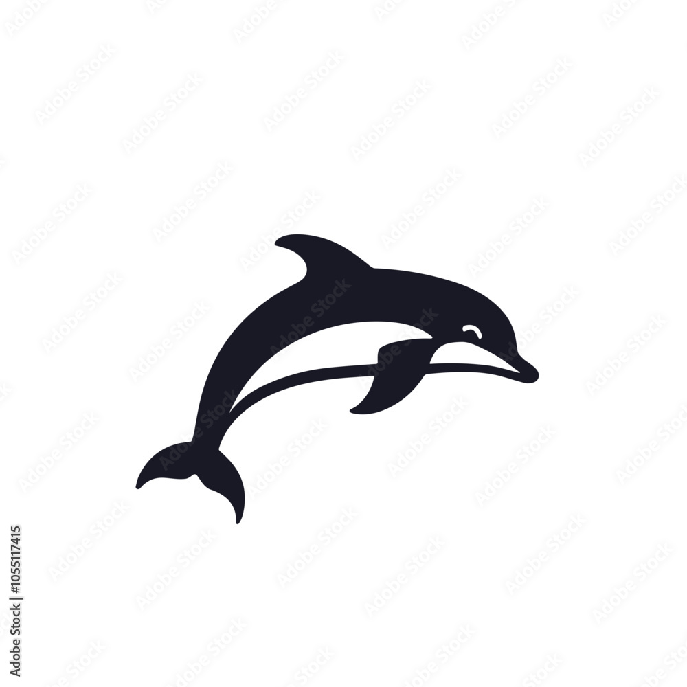 Fototapeta premium Dolphin Vector Art, Black Silhouette Design