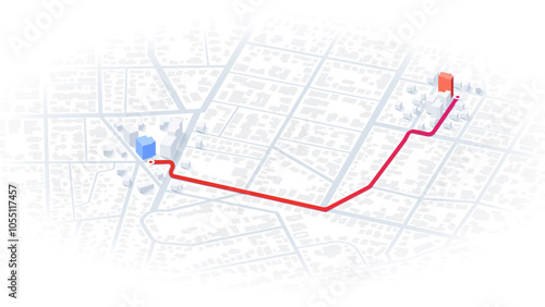 We have moved new office icon location. Address move change location announcement business home map. New pin location. Isometric vector illustration