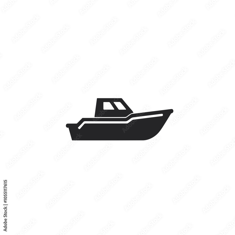 Minimalist Small Boat Vector Black Line Travel