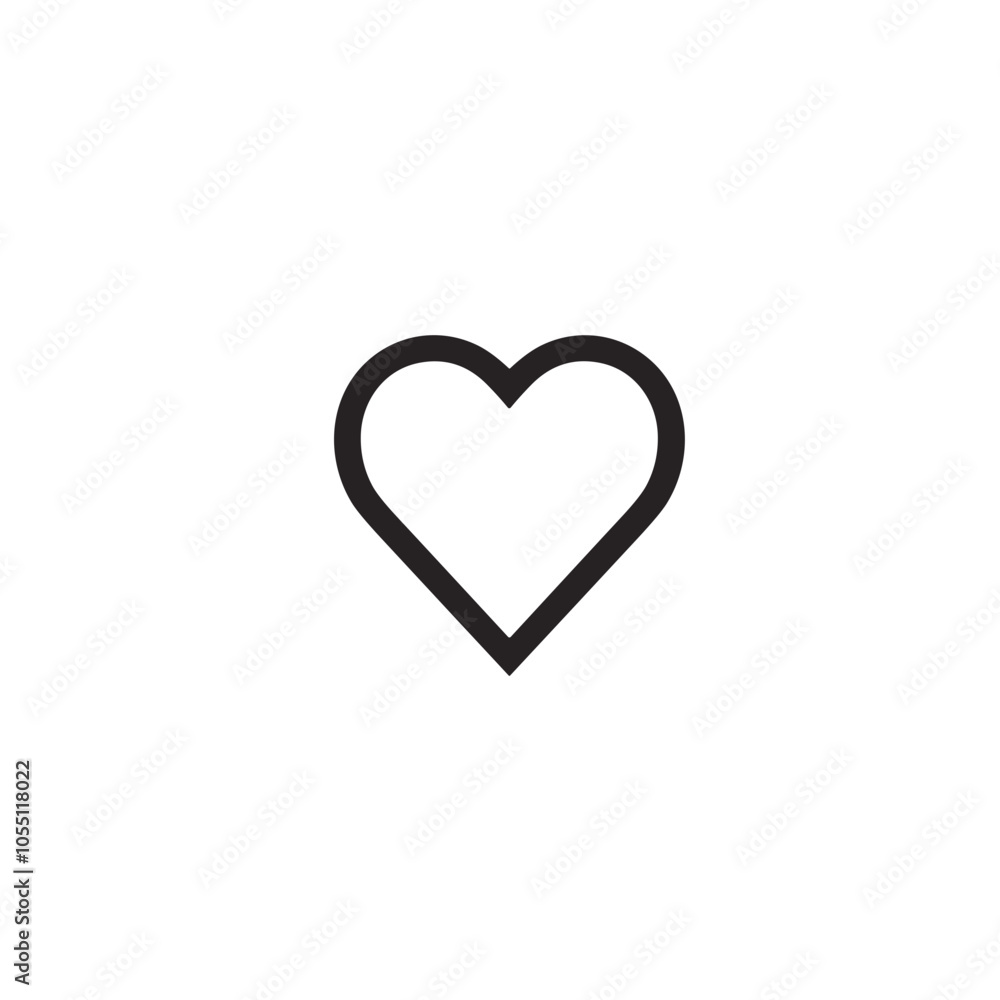 Heart Icon Vector Minimalist Style Black and White Love Symbol Heart Icon Vector Minimalist Style Black and White Love Symbol