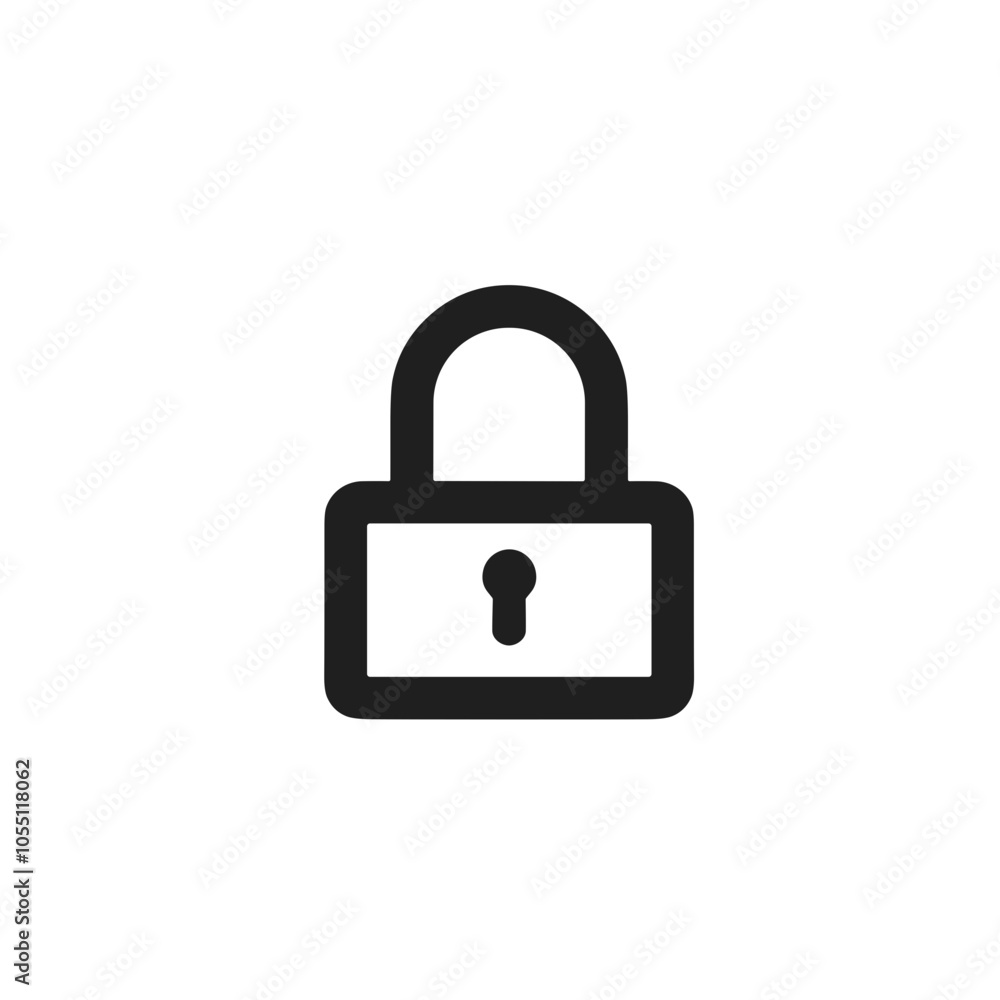 Bold Padlock Icon Thick Line Style Vector Black and White Bold Padlock Icon Thick Line Style Vector Black and White