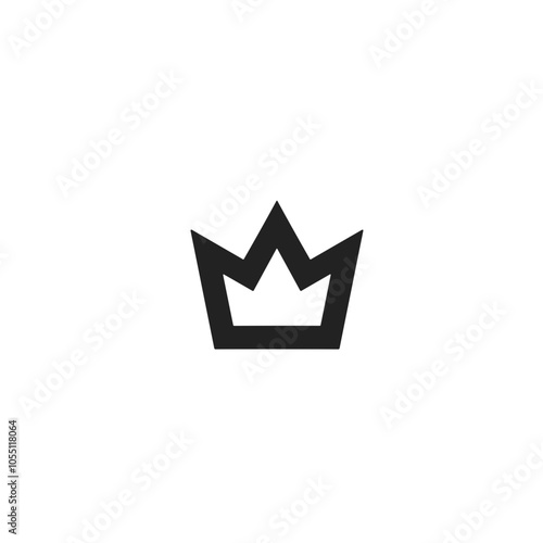 Minimal Crown Icon Simple Black and White Vector Royalty Emblem