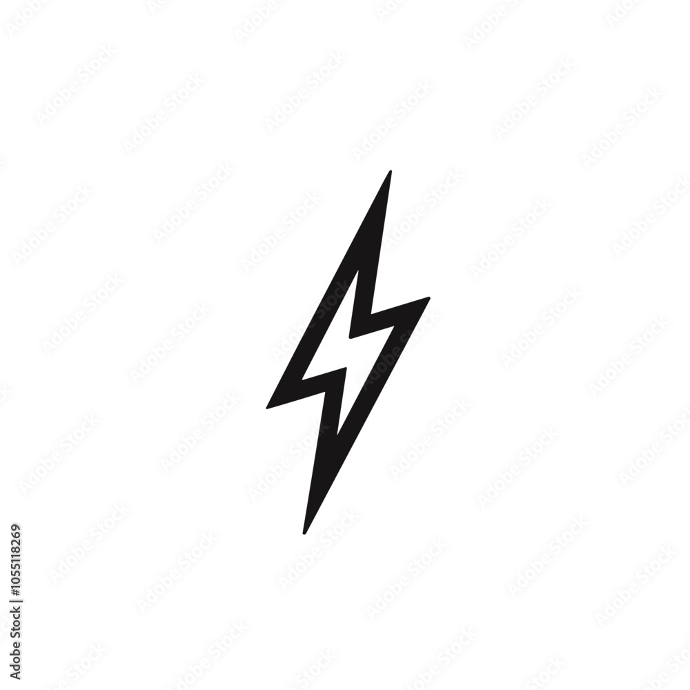 Lightning Bolt Icon Vector Art Black and White Energy Symbol Lightning Bolt Icon Vector Art Black and White Energy Symbol