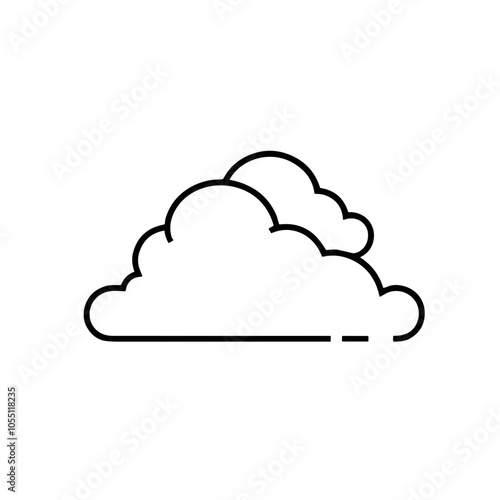 Cloud Vector Illustration Black White Sky Theme