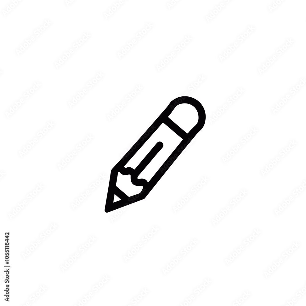 Pencil icon in black outline, minimalist style, creativity Pencil icon in black outline, minimalist style, creativity