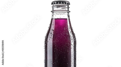 Purple Soda Bottle: A refreshing purple soda bottle with condensation, ready to quench your thirst and add a pop of color to your designs.   photo