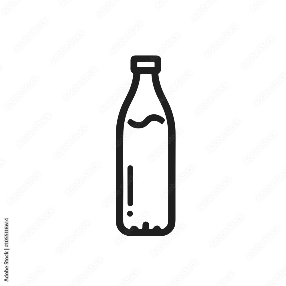 Detailed Bottle Outline Icon in Black, Vector Design Detailed Bottle Outline Icon in Black, Vector Design