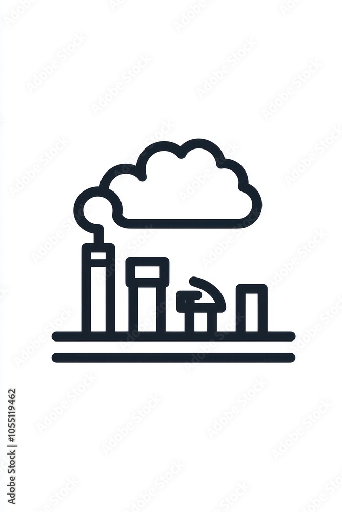 Environmental monitoring of air quality depicted in a minimalist line icon.