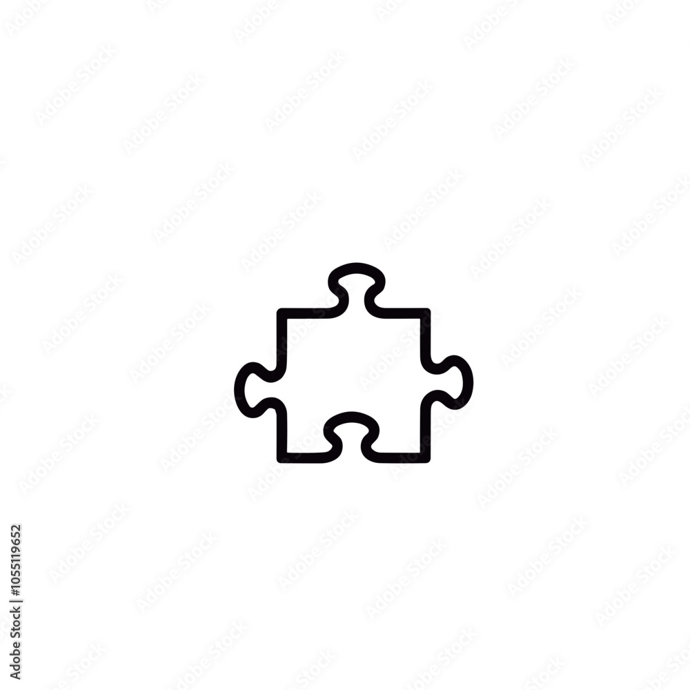 Puzzle Piece Icon Black Vector Illustration Puzzle Piece Icon Black Vector Illustration