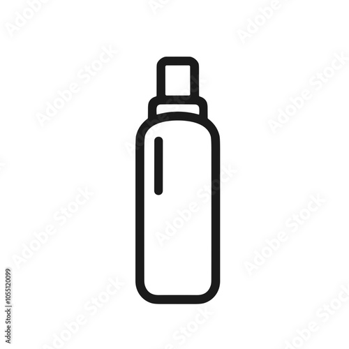 Simplistic Bottle Icon Vector Line Art Bathroom Essentials