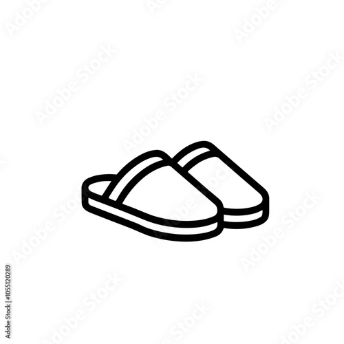 Slippers Sketch, Black and White, Relaxation and Comfort