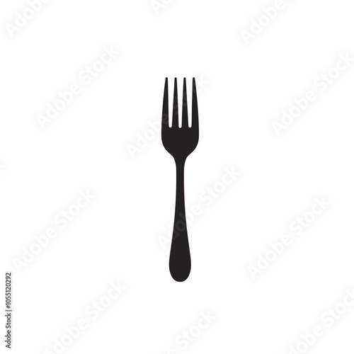 Vector Fork Design, Black and White, Table Setting Decoration