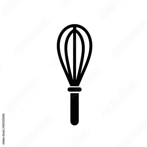 Whisk Outline, Black, Culinary Tool