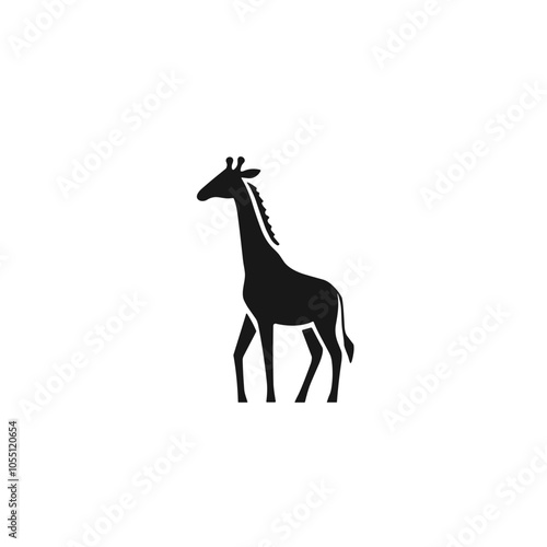 Stylized Giraffe Vector Art in Monochrome
