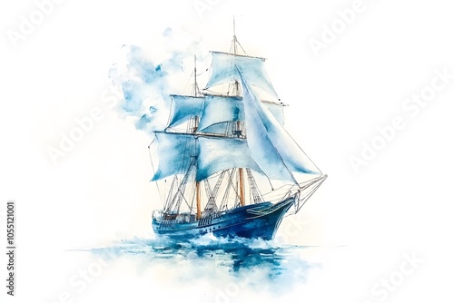 Wallpaper Mural Wooden ship illustration. raster version Torontodigital.ca