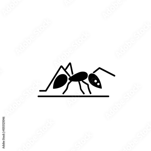 Ant Walking with Vector Style Design