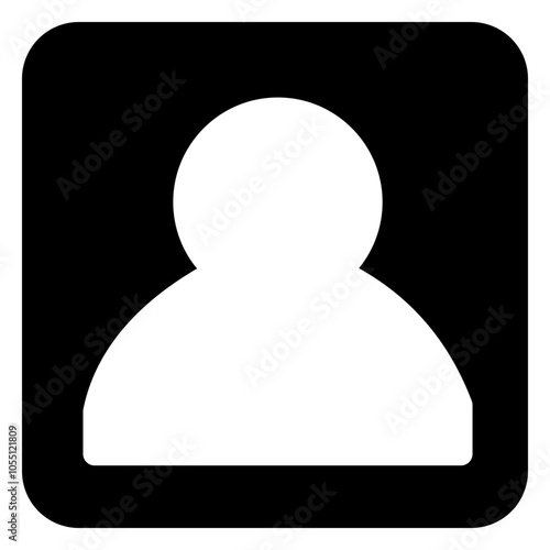 Simple black silhouette icon of a person, commonly used as a user avatar or profile placeholder. Minimalistic design ideal for websites, applications, and digital interfaces. photo