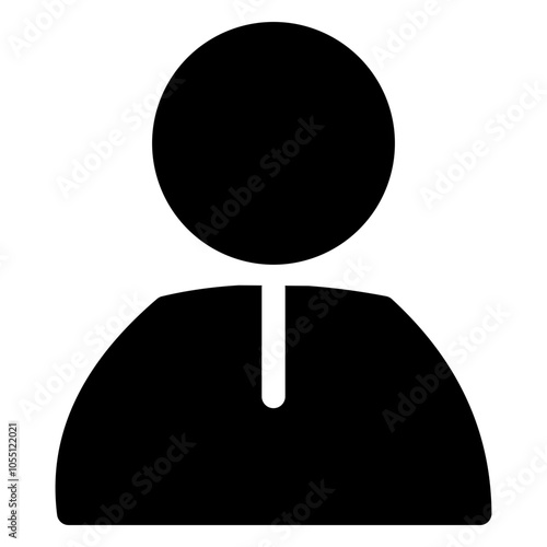 Simple black silhouette icon of a person, commonly used as a user avatar or profile placeholder. Minimalistic design ideal for websites, applications, and digital interfaces.