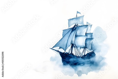 Wooden ship illustration. raster version photo