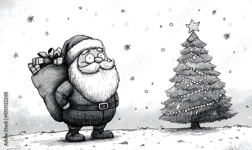 Joyful Christmas and New Year Collection: Santa, Festive Animals, Whimsical Decorations, Cozy Holiday Scenes, and Playful Winter Elements on White Background