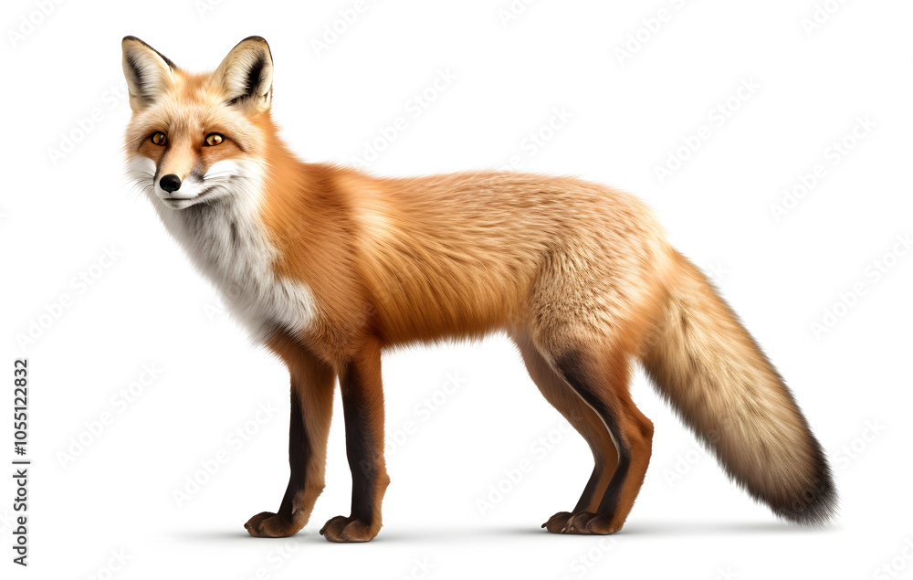 Fototapeta premium Cute fox shows off its fur and playful nature