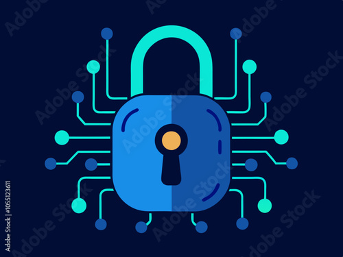 Lock icon, padlock, key, security symbol, vector illustration, web design, access, protect, privacy