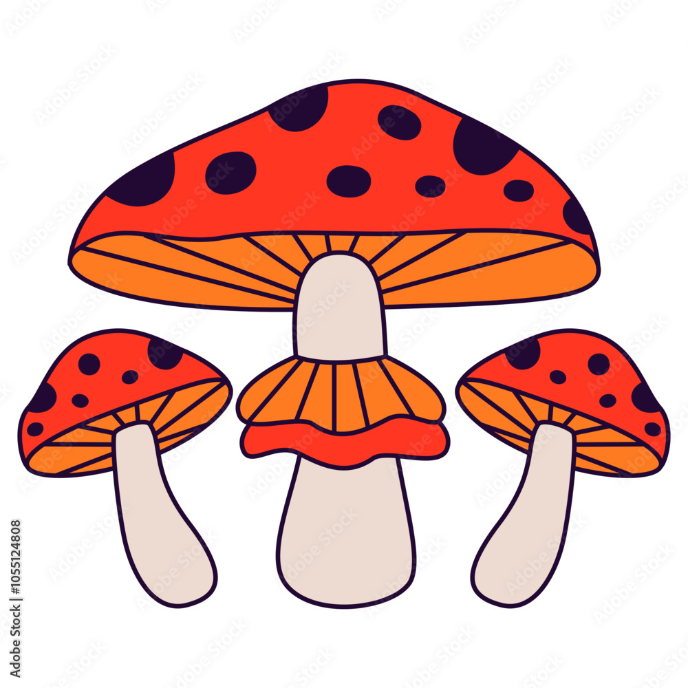 Groovy Mushroom Illustration Groovy Mushroom Illustration