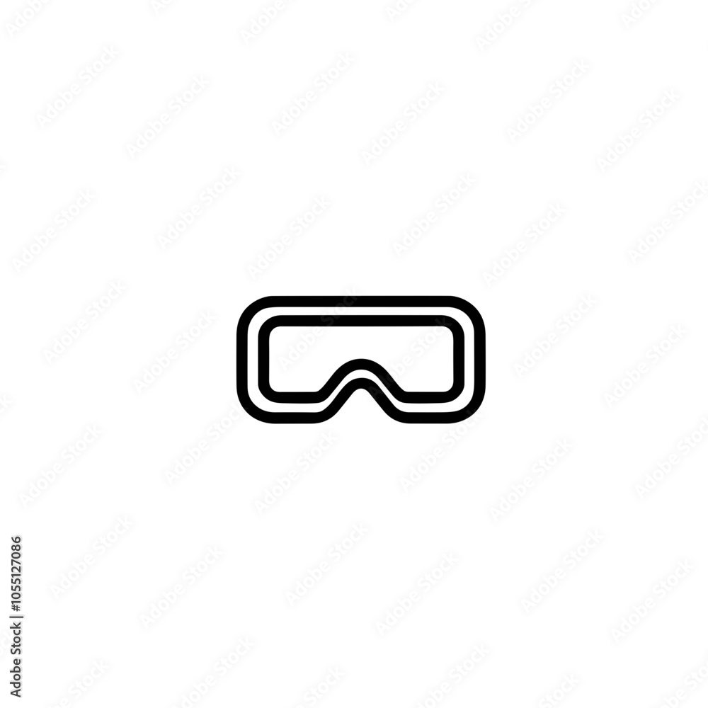 Fototapeta premium Minimalist Goggles Icon in Black and White Vector Art