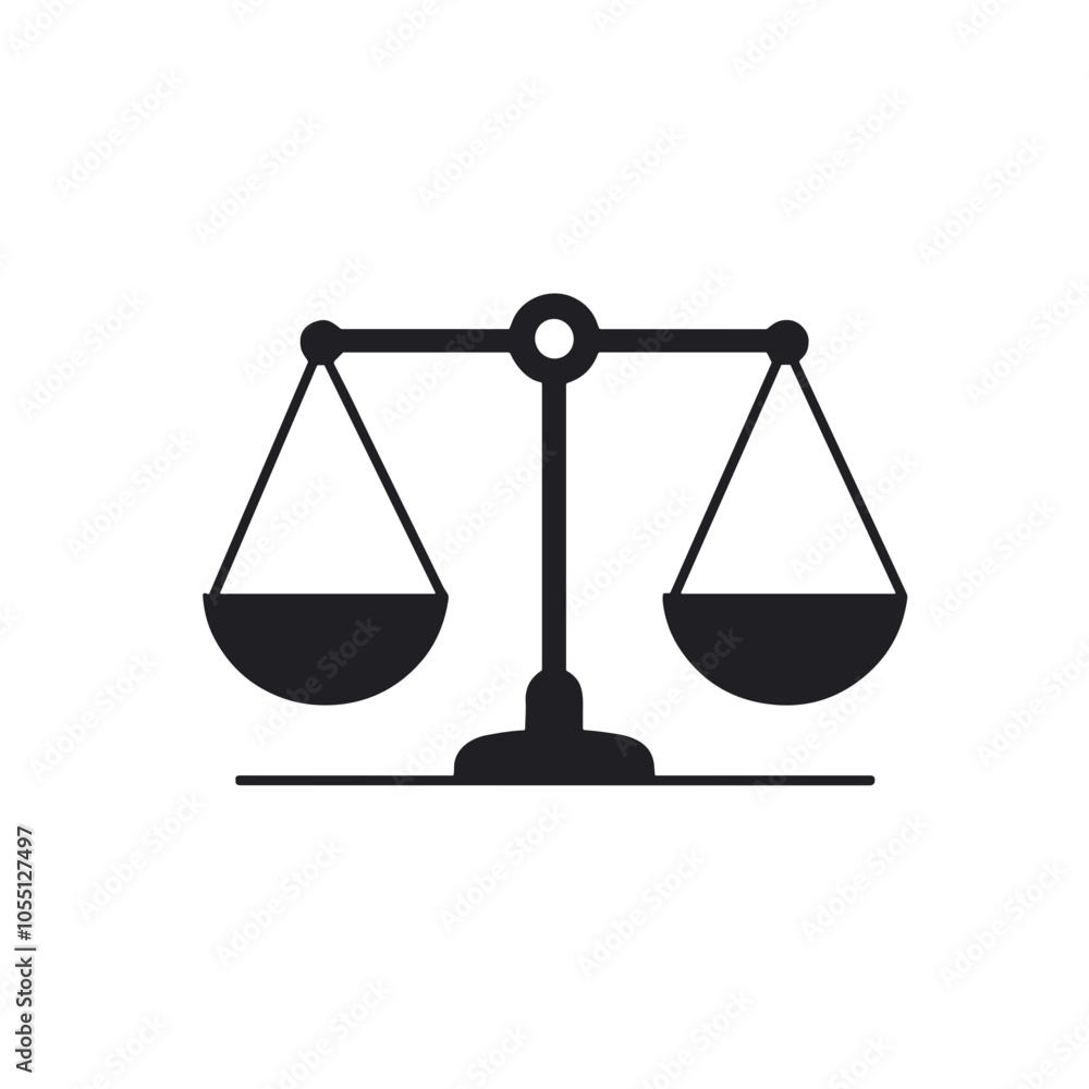 Scale Icon, Simple Line Art, Justice Symbol Scale Icon, Simple Line Art, Justice Symbol