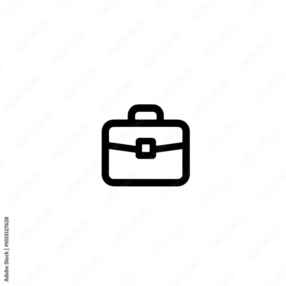 Professional Briefcase Icon, Black Outline, Business Purpose Professional Briefcase Icon, Black Outline, Business Purpose