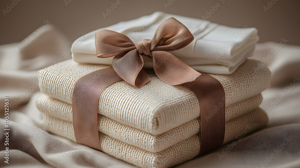 An Elegant Gift Wrapped in Soft Cream Linen with a Satin Ribbon Bow, Featuring a Minimalist and Luxurious Presentation
An Elegant Gift Wrapped in Soft Cream Linen with a Satin Ribbon Bow, Featuring a Minimalist and Luxurious Presentation