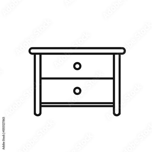 Drawer Cabinet Design, Vector Art, Storage Furniture