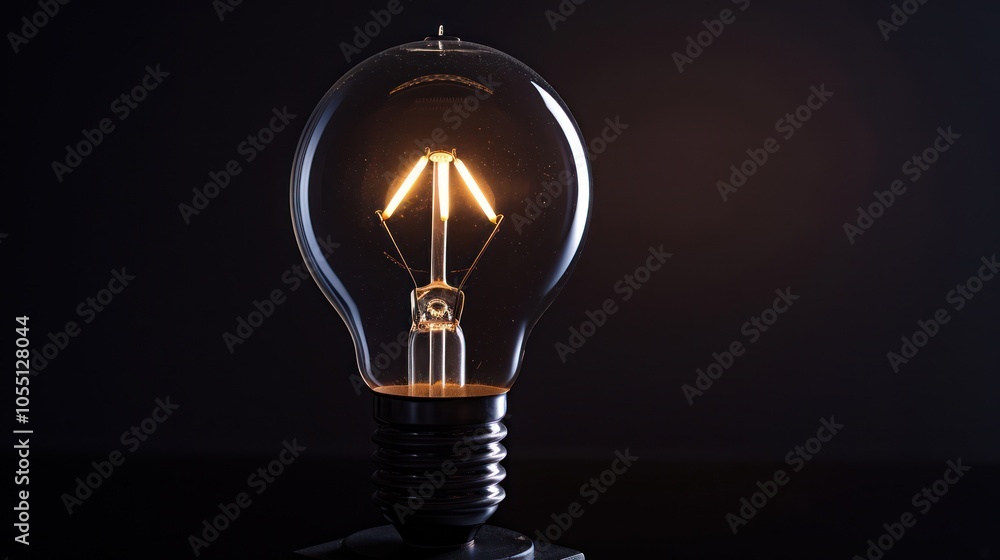 Illuminated Idea - A Light Bulb Glowing in the Dark Illuminated Idea - A Light Bulb Glowing in the Dark